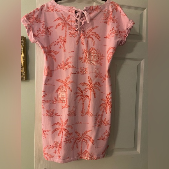 TALBOTS COTTON FRENCH TERRY TIE BACK DRESS - BEACH VILLA - Picture 3 of 3
